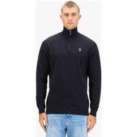 Luke 1977 Men's Pretender Quarter Zip Knitted Jumper in Black | Size: 3XL