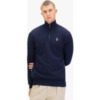 Luke 1977 Men's Pretender Quarter Zip Knitted Jumper in Dark Navy | Size: Medium