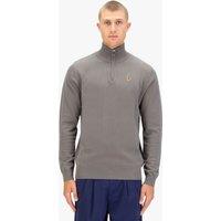 Luke 1977 Men's Pretender Quarter Zip Knitted Jumper in Light Grey | Size: XL