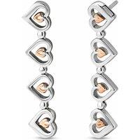 Clogau Women's Tree of Life Sterling Silver Heart Drop-Stud Earrings in Metallics