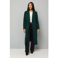 Wallis Women's Petite Longline Belted Coat With Splits in Green | Size: 18