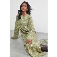 Warehouse Women's Sequin Column Midi Dress in Snake | Size: 12