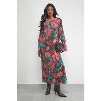 Warehouse Women's Sequin Column Midi Dress in Chocolate | Size: 12