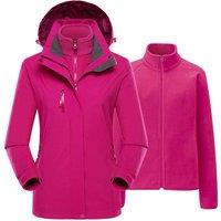 Women's Waterproof Hardshell Jacket with Fleece Lining in Rose | Size: Small