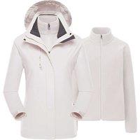 Women's Waterproof Hardshell Jacket with Fleece Lining in White | Size: Small