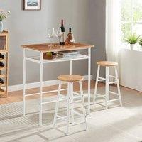 EONLION 3 Pcs Pub Dining Set Bar Table & Stools Set