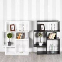 EONLION 5-Section Wooden Bookcase, Modern Cubed Display Unit Furniture in White