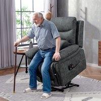 HOMCOM Massage Recliner Chair, Lift Chair with Heat, USB, Remote, Grey | Size: Armchair