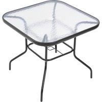 EONLION 80cm Outdoor Garden Square Dining Table in Black