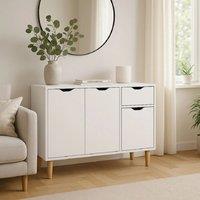 EONLION Modern White Storage Cabinet, Entryway Organizer with Drawers