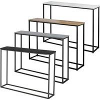 EONLION Wooden Console Table, Free-Standing Hallway Shelf with Metal Legs in Bright Yellow