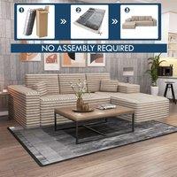 Sliding Wardrobes 4U Smart Right Corner Sofa - No Assembly Required in Brown