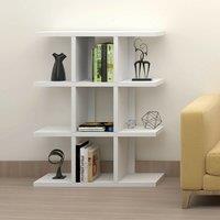 EONLION 4-Tier White Bookcase, Modern Wooden Display Storage Shelf