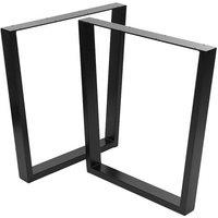 2Pcs 66x7x71cm Narrow Top Tapered Metal Legs with Foot Pads for DIY Furniture Legs in Black | Size: 66 x 7 x 71 cm