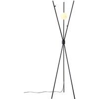 Black Metal Floor Lamp with Slim Design & Foot Switch