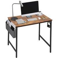 EONLION 80x50cm Oak Computer Desk with Side Storage Bag in Light Oak | Size: 80x50 cm