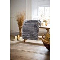 Deyongs Alnwick Supersoft Plush Cosy Autumn Ribbed Throw - 140x180cm in Light Grey | Size: 140 cm x 180 cm
