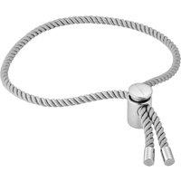 Kennett Men's Vilamoura Adjustable Rope Toggle Bracelet Rhodium Plated Stainless Steel & Nylon in Grey