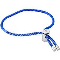 Kennett Men's Vilamoura Adjustable Rope Toggle Bracelet Rhodium Plated Stainless Steel & Nylon in Blue