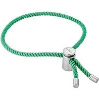 Kennett Men's Vilamoura Adjustable Rope Toggle Bracelet Rhodium Plated Stainless Steel & Nylon in Green