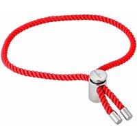 Kennett Men's Vilamoura Adjustable Rope Toggle Bracelet Rhodium Plated Stainless Steel & Nylon in Red