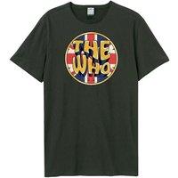 Amplified Men's Union Jack Circle The Who T-Shirt in Charcoal | Size: Small