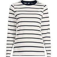 Lands' End Women's Petite Long Sleeve Supima Cotton Crew Neck Top in Ivory | Size: 10-12