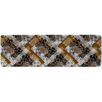 Benjamin Tate Design Geometric Snake Skin & Patterns Runner Rug in Natural | Size: 67 cm x 230 cm
