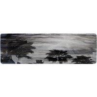 Benjamin Tate Design Silver & Black Palm Runner Rug in Natural | Size: 67 cm x 230 cm