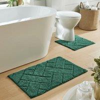 New Edge Blinds Bali Bath Mat & Pedestal Set in Natural in Emerald