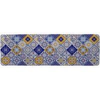 Benjamin Tate Design Turkish Style Azulejos Tiles Runner Rug in Natural | Size: 67 cm x 230 cm