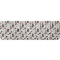 Benjamin Tate Design Christmas Tree Holly Leaf Pattern Runner Rug in Natural | Size: 67 cm x 230 cm