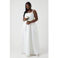 Coast Women's Plus Size Structured Satin Full Skirt Wedding Dress in Ivory | Size: 18