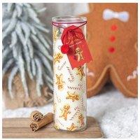 KDMD Candy Cane Warm Gingerbread Tube Candle in White