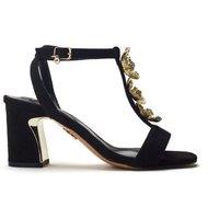 Moda In Pelle Women's 'Neillia' Alcantara Heeled Sandals in Black | Size: 3
