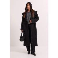 Dorothy Perkins Women's Petite Shawl Belted Coat in Black | Size: 8