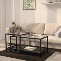 Berkfield Home Tea Tables 2 pcs Tempered Glass Black