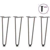 Berkfield Home Hairpin Table Legs 4 pcs Natural Steel 42 cm Solid Steel in Brown