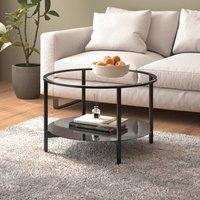 Berkfield Home Tea Table Black & Transparent 70 cm Tempered Glass