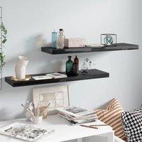 Berkfield Home Floating Wall Shelves 2 pcs High Gloss Black 90x23.5x3.8 cm MDF