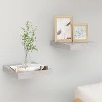 Berkfield Home Floating Wall Shelves 2 pcs Concrete Grey 23x23.5x3.8 cm MDF