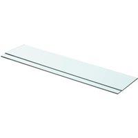 Berkfield Home Shelves 2 pcs Panel Glass Clear 70x15 cm