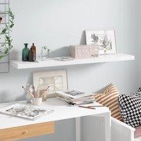 Berkfield Home Floating Wall Shelf High Gloss White 120x23.5x3.8 cm MDF