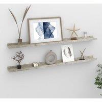 Berkfield Home Wall Shelves 2 pcs Concrete Grey 100x9x3 cm | Size: 100 x 9 x 3 cm