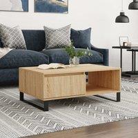 Berkfield Home Coffee Table Sonoma Oak 90x60x35 cm Engineered Wood in Brown | Size: 90 x 60 x 35 cm