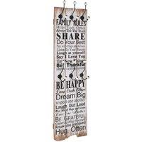 Berkfield Home Wall-mounted Coat Rack with 6 Hooks 120x40 cm FAMILY RULES