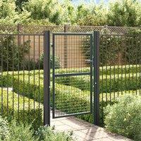 Berkfield Home Mesh Garden Gate Galvanised Steel 100x200 cm Grey
