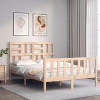 Berkfield Home Bed Frame without Mattress Double Solid Wood Pine in Brown