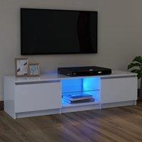Berkfield Home TV Cabinet with LED Lights White 120x30x35.5 cm