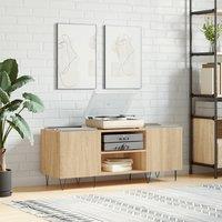 Berkfield Home Record Cabinet Sonoma Oak 121x38x48 cm Engineered Wood in Brown | Size: 121 x 38 x 48 cm